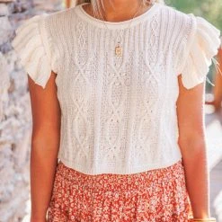 Purple Door Boutique Natural Cable Knit Summer Sweater New Arrivals