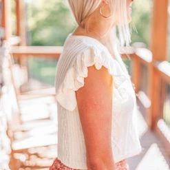 Purple Door Boutique Natural Cable Knit Summer Sweater New Arrivals