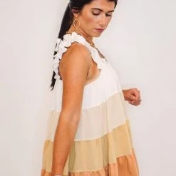 Purple Door Boutique Summer SALE Fall Sunrise Clay Combo Colorblock Tiered Top