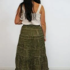 Purple Door Boutique Ladies' Through The Forest Olive Midi Skirt