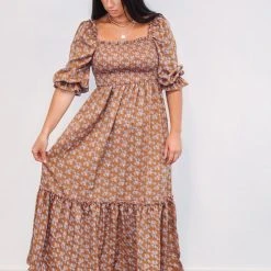 Purple Door Boutique Paisley Love Mauve Midi Dress