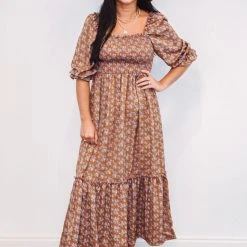 Purple Door Boutique Paisley Love Mauve Midi Dress