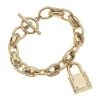 Canvas Jewelry Brandi Padlock Chain Worn Gold Bracelet