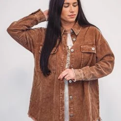 Purple Door Boutique Outback Babe Caramel Corduroy Jacket