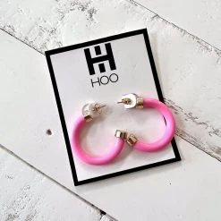 Purple Door Boutique Bubble Gum Mini Hoop Earrings