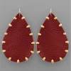 Purple Door Boutique Studded Burgundy Teardrop Earrings
