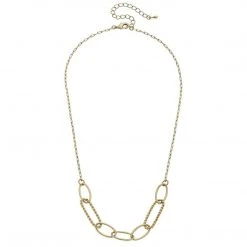 Canvas Jewelry Canvas Amanda Chain Link Necklace Worn Gold