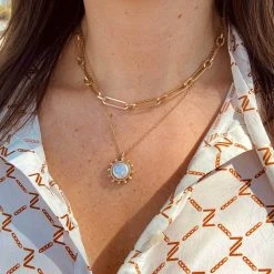 Canvas Jewelry Canvas Amelie Coin Pearl Necklace Worn Gold