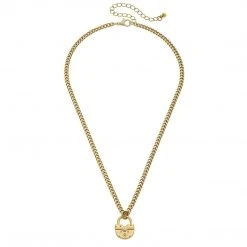 Canvas Jewelry Canvas Aspen Padlock Necklace Worn Gold