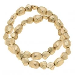 Canvas Jewelry Canvas Elena Metal Plated Bead Bracelets Worn Gold