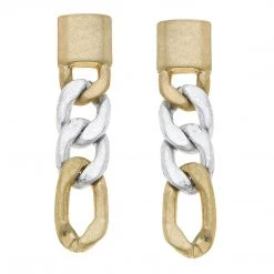 Canvas Jewelry Canvas Genevieve Chain Link Earrings Mixed Metals