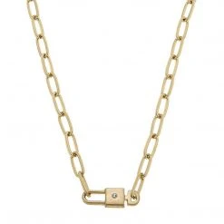 Canvas Jewelry Canvas Harper Lock & Key Paperclip Chain T-Bar Necklace