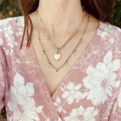 Canvas Jewelry Canvas Lyra Paperclip Chain Rhinestone Drip Necklace