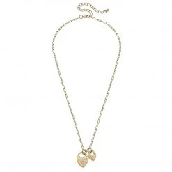 Canvas Jewelry Canvas Mia Heart Padlock Charm Necklace Worn Gold