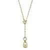 Canvas Jewelry Canvas Skylar Padlock T-Bar Y Necklace Worn Gold
