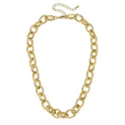 Canvas Jewelry Canvas Hudson Chain Link Necklace Matte Gold