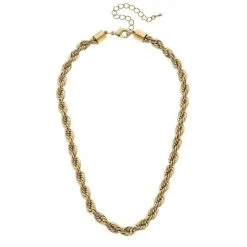 Canvas Jewelry Canvas Mason Rope Chain Necklace Worn Gold