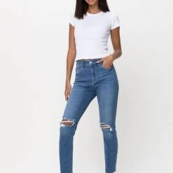 Cello Jeans Cello Distressed Mom Skinny Jeans