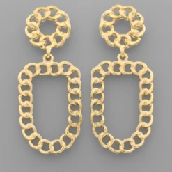 Purple Door Boutique Jewelry Chain Dangle Gold Earrings