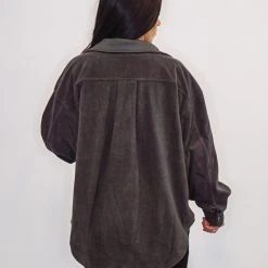 Purple Door Boutique Better With Fleece Charcoal Jacket Ladies'