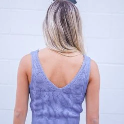 Purple Door Boutique New Arrivals Pale Indigo Cropped Tank Top