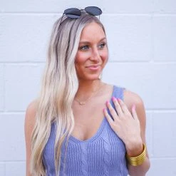 Purple Door Boutique New Arrivals Pale Indigo Cropped Tank Top