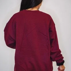 Purple Door Boutique Ladies' Christmas Tree Burgundy Graphic Sweatshirt