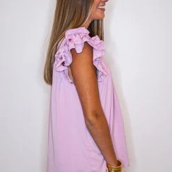 Purple Door Boutique Ruffled Light Pink Top New Arrivals