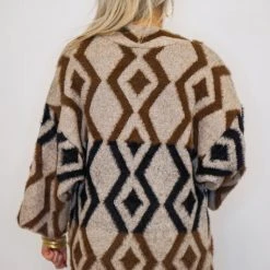 Purple Door Boutique New Arrivals Brown And Black Mohair Cardigan