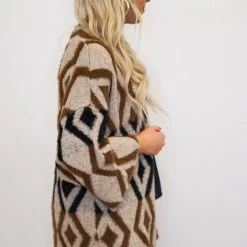Purple Door Boutique New Arrivals Brown And Black Mohair Cardigan