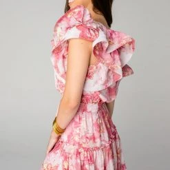 Buddy Love Sofia Zap One Shoulder Ruffle Cocktail Dress Ladies'