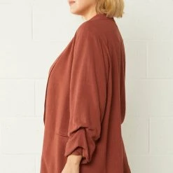 Purple Door Boutique Best Basic Cognac Linen Blazer