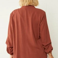 Purple Door Boutique Best Basic Cognac Linen Blazer