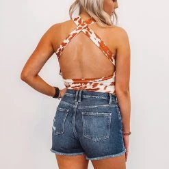 Purple Door Boutique Western Vibes Camel Cow Print Bodysuit