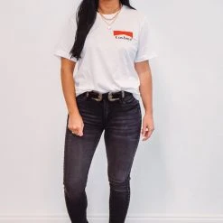 Purple Door Boutique Summer SALE Cowboys White Graphic T-shirt