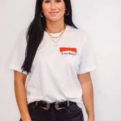 Purple Door Boutique Summer SALE Cowboys White Graphic T-shirt