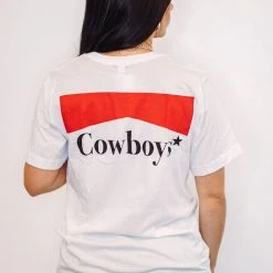 Purple Door Boutique Summer SALE Cowboys White Graphic T-shirt
