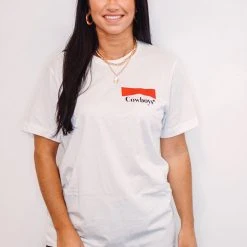 Purple Door Boutique Summer SALE Cowboys White Graphic T-shirt