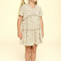 Purple Door Boutique New Arrivals Youth Cream Leopard Print Dress