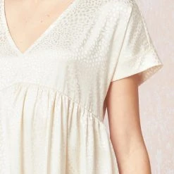 Purple Door Boutique Summer SALE Spotted Ways Cream Satin Babydoll Dress