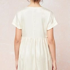 Purple Door Boutique Summer SALE Spotted Ways Cream Satin Babydoll Dress