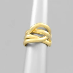 Purple Door Boutique Criss Cross Matte Gold Ring