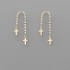 Purple Door Boutique Cross Charm Crystal Arch Earrings Jewelry