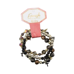 Erimish Cross Bracelet Stack Bronze Jewelry