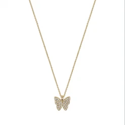 Purple Door Boutique Fly Away Crystal Butterfly Necklace