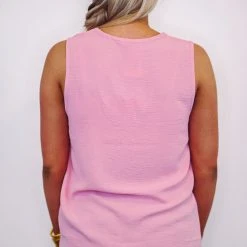 Purple Door Boutique Simple Elegance Baby Pink Top Ladies'