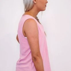 Purple Door Boutique Simple Elegance Baby Pink Top Ladies'