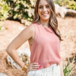 Purple Door Boutique Teak Rose Sweater Tank Top New Arrivals