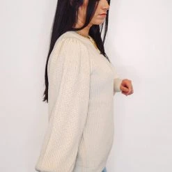 The Purple Door Boutique Mistletoe Kisses Ivory Knit Sweater