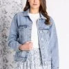 Purple Door Boutique Vintage Embroidered Blue Denim Jacket Ladies'